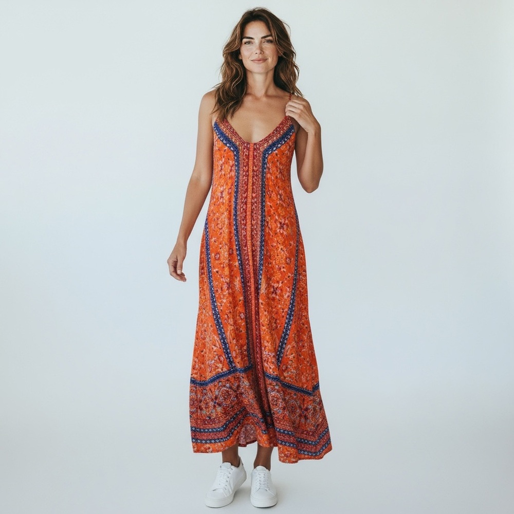 PAPARAZZI - PERFECT SUMMERTIME SUNDRESS- BRIGHT - ONE SIZE - SPAGHETTI STRAP B12